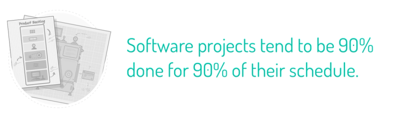 Avoid the 90% syndrome, where software projects are 90% done 90% of the time.
