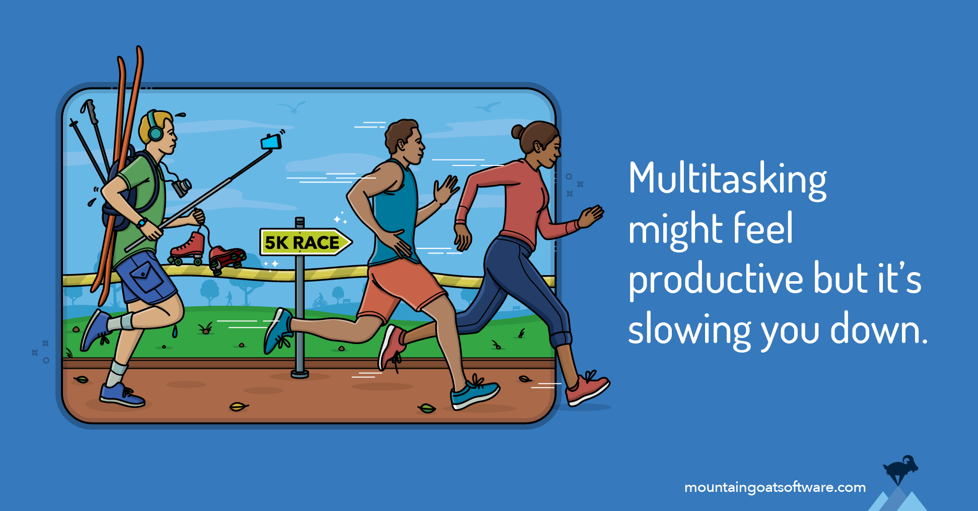 Quote card for Agile & Multitasking: Escape the Busyness Trap to Get More Done.