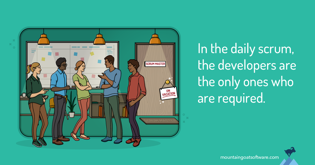Quote card for How To Coach Your Team to Run Daily Scrum Meetings Themselves.