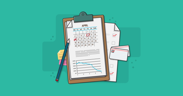 Clipboard with a graph, user story cards and calendar showing a sprint summary.