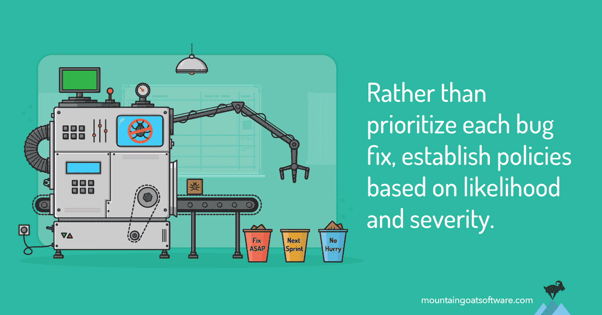 Quote card for Defect Management by Policy: A Fast Easy Approach to Prioritizing Bug Fixes.