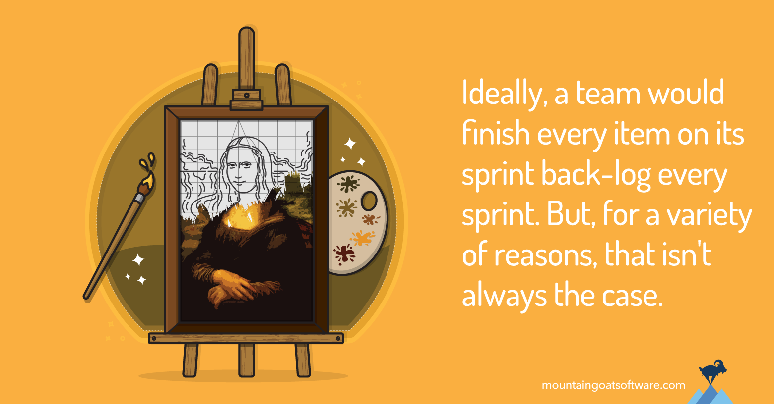 Quote card for Handling Work Left at the End of a Sprint.
