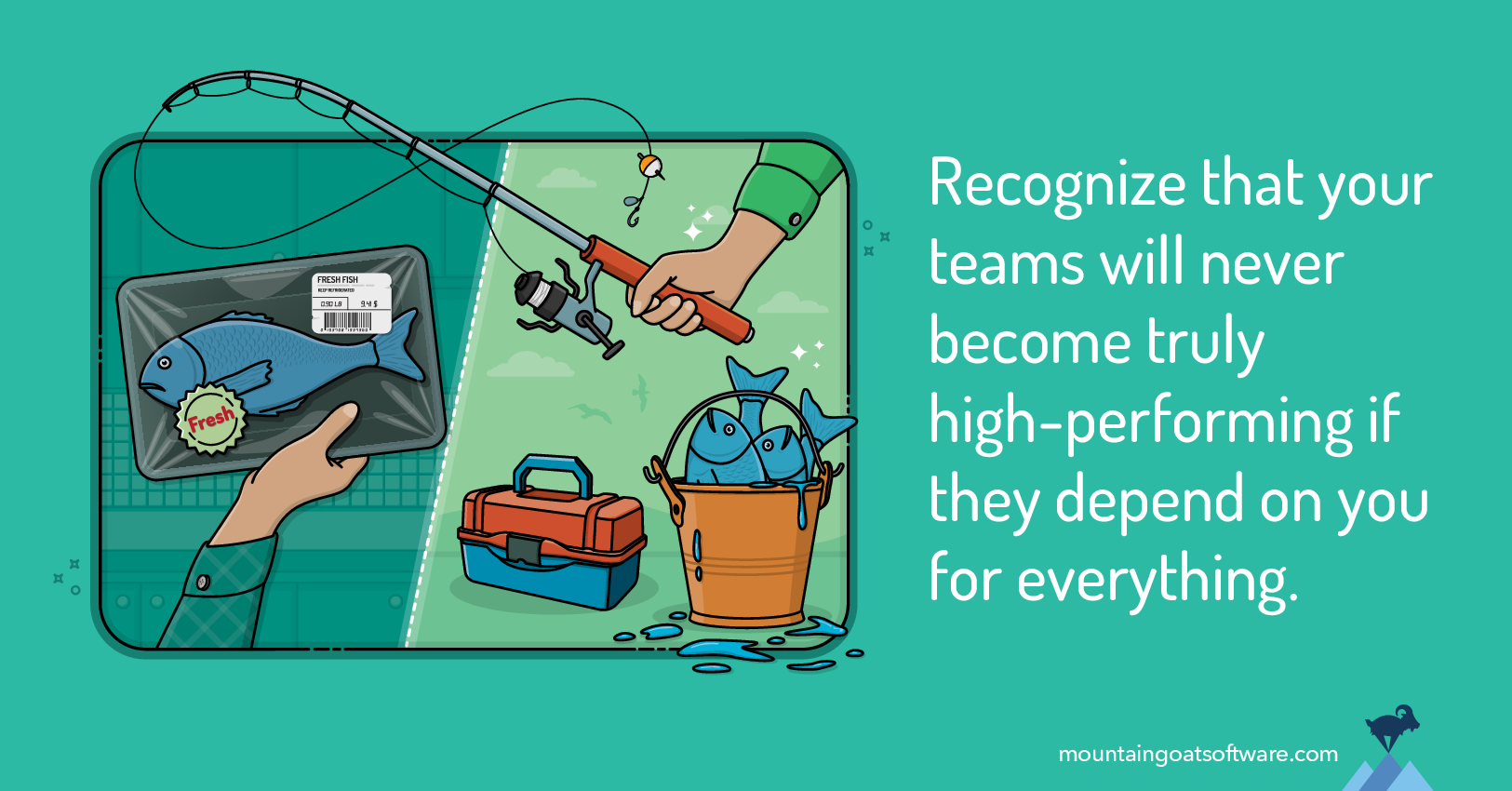 Quote card for How to Create Self-Sufficient Scrum Teams.