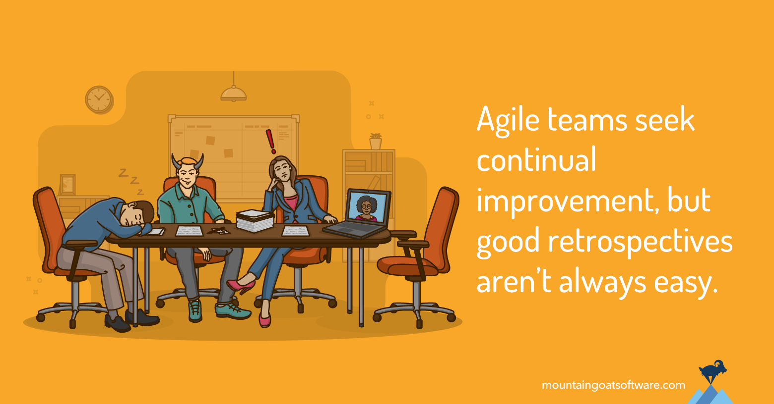 Quote card for Overcoming Four Common Problems with Retrospectives.