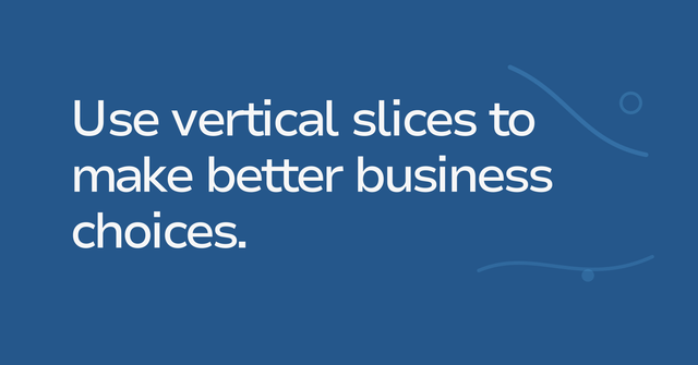 Text graphic: Use vertical slices to make better business choices.