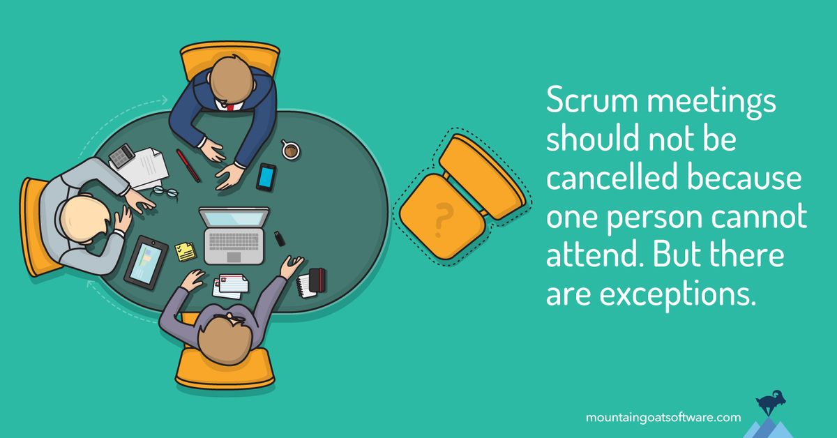 Quote card for Don't Defer a Meeting Because One Person Can’t Attend.