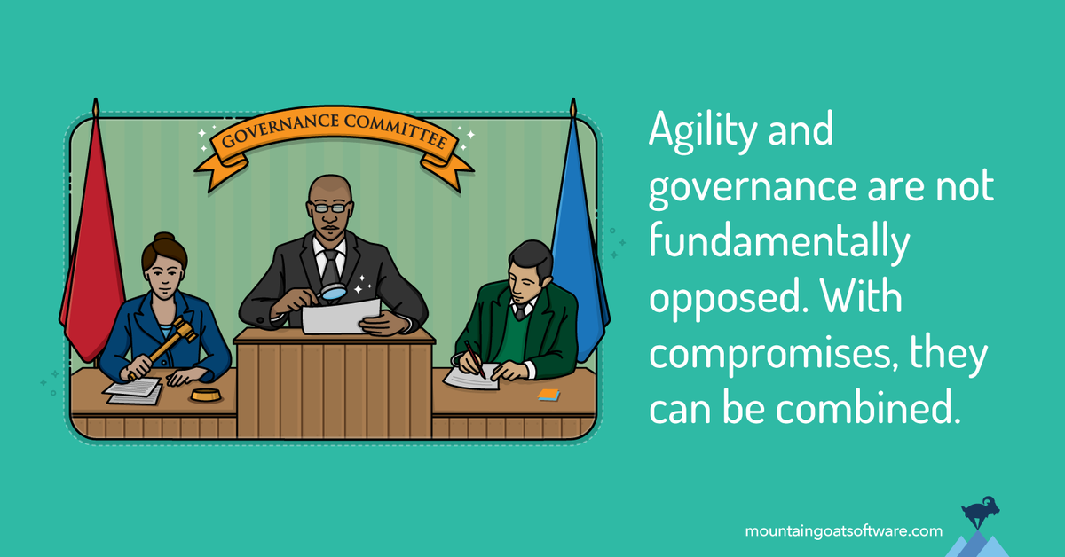 Quote card for Incorporating Governance or Oversight into an Agile Project.
