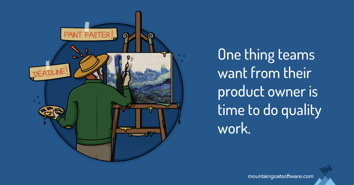 Quote card for Be a Great Product Owner: Six Things Teams and Scrum Masters Need.