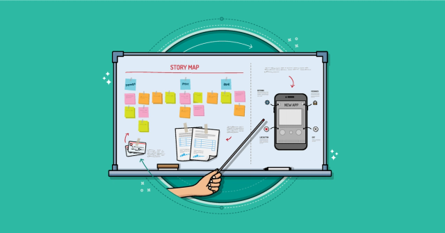 Story maps help teams discover user activities or functionality, ensuring the product meets customer needs. Cards placed on the horizontal axis represent user activities. Cards that cascade vertically are alternative ways a user might accomplish a task.