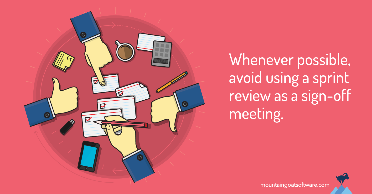 Quote card for The Sprint Review as a Sign-Off Meeting.