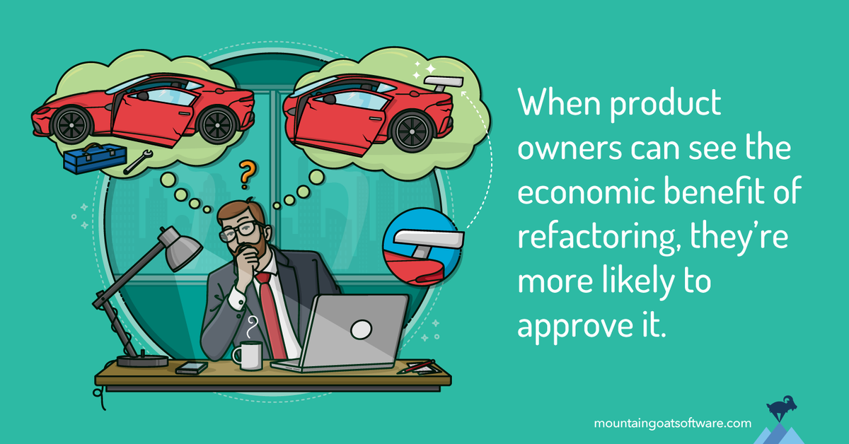 Quote card for 4 Steps to Persuade a Product Owner to Prioritize Refactoring.