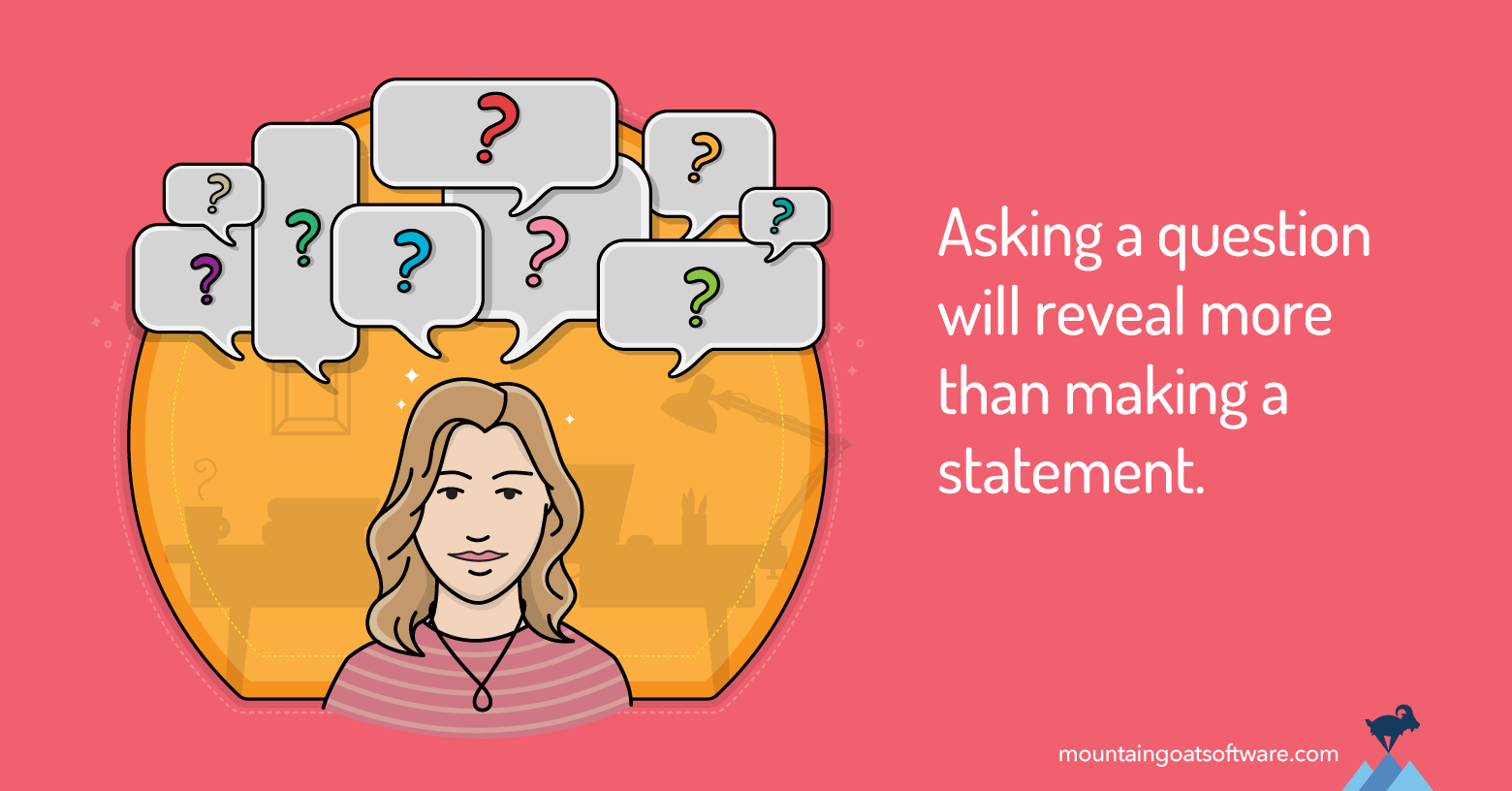 Quote card for Nine Questions Scrum Masters and Product Owners Should Be Asking.