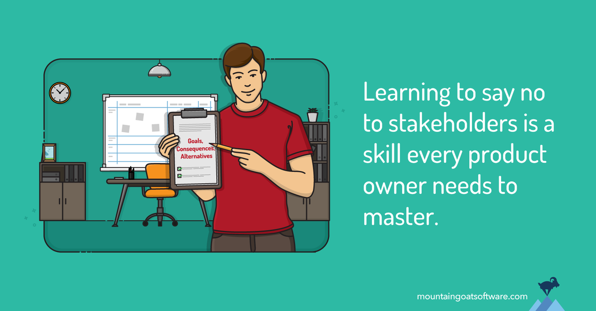 Quote card for Six Guidelines for Saying No to a Stakeholder.