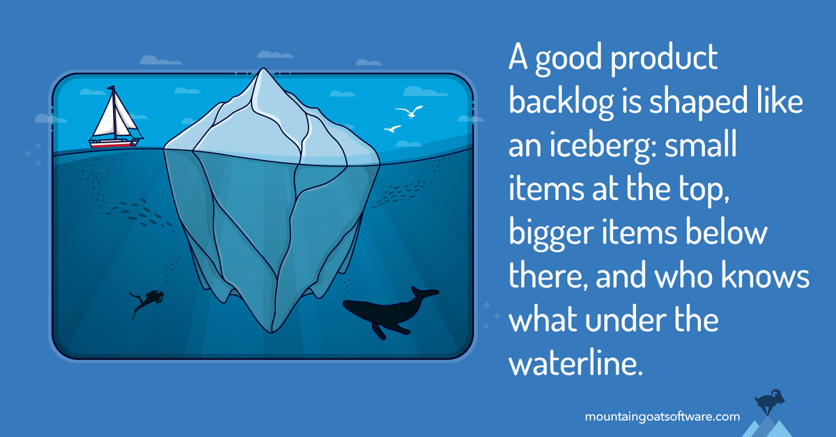 Quote card for Why Your Product Backlog Should Look Like an Iceberg.