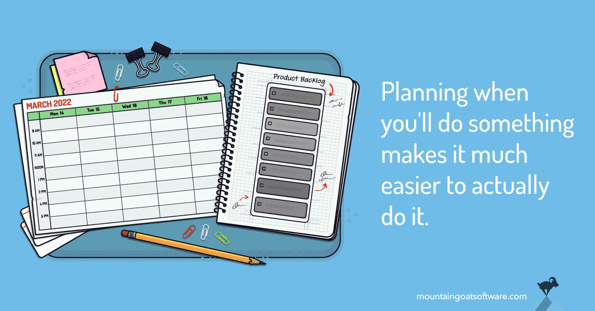 Quote card for How Implementation Intentions Help My Sprints.