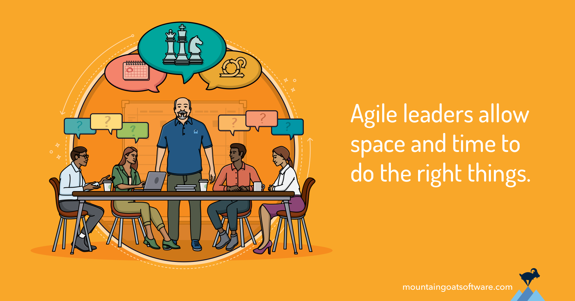 Quote card for Short Answers to Big Questions about Agile Leaders.