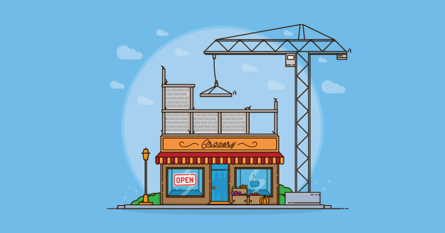Partially constructed building.