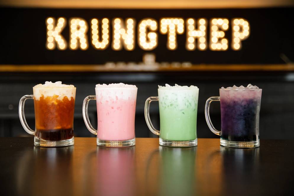 Rainbow teas at local tea room, Krungthep