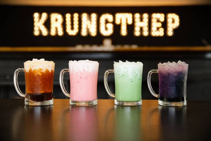 Rainbow teas at local tea room, Krungthep