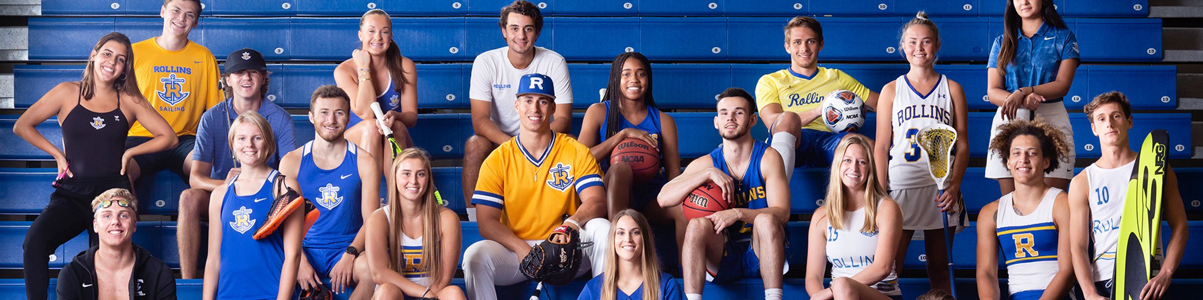 A group photo of Rollins athletes.