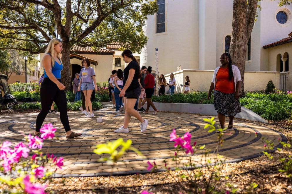 A labyrinth walk in the spirits of kindness on the Rollins campus.