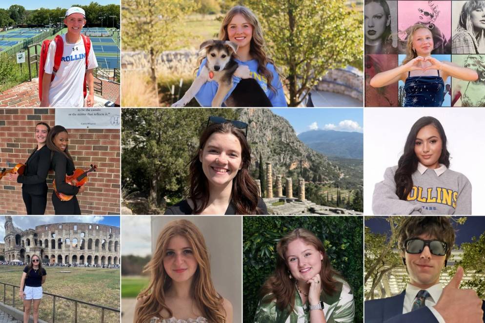 A grid of incoming first-year Rollins students 