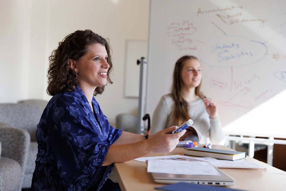 Communication professor Sarah Parsloe and Elizabeth Smith ’22 ’24MPH 