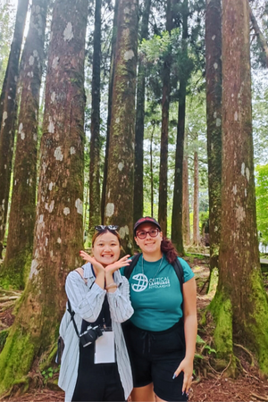 Alexa Macias '23 with her language partner