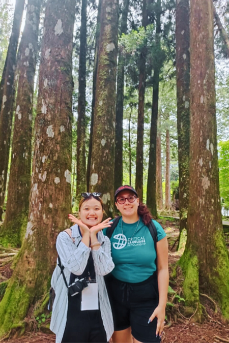 Alexa Macias '23 with her language partner