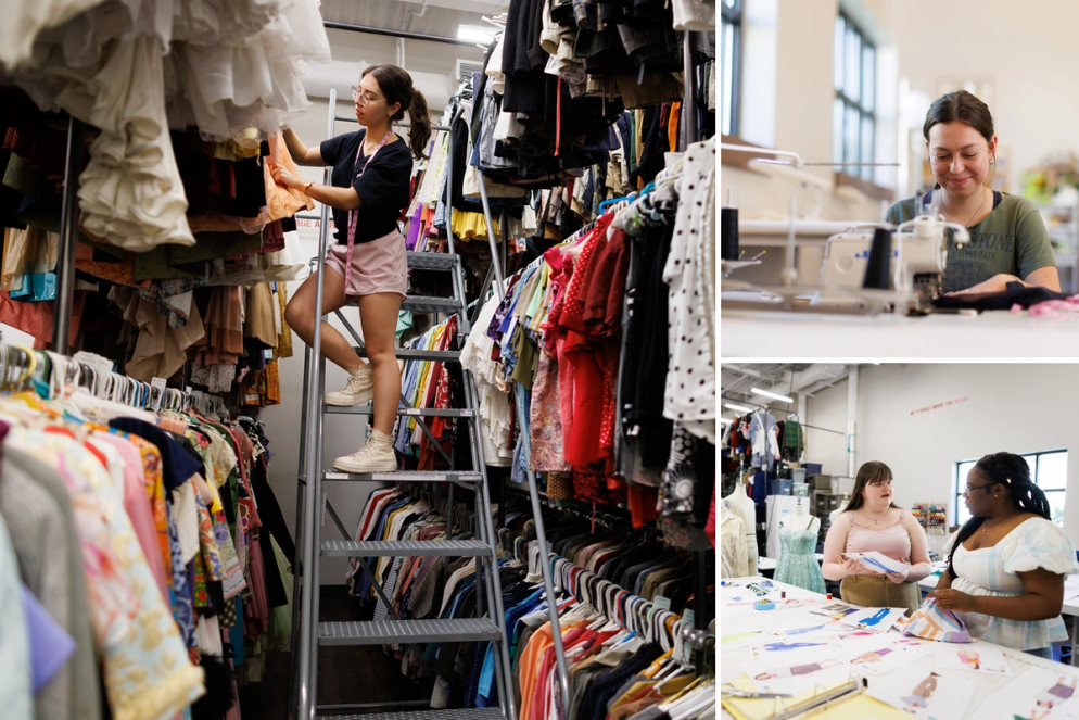 Students working in Rollins College's Costume Lab & Design Studio