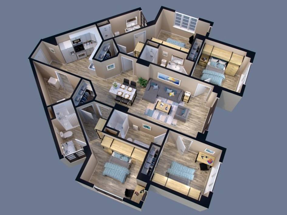 Lakeside Outside corner unit layout