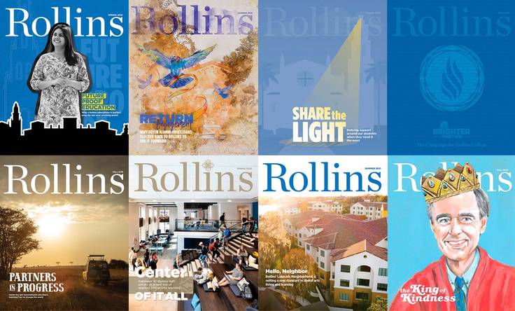 A grid of Rollins magazine covers.