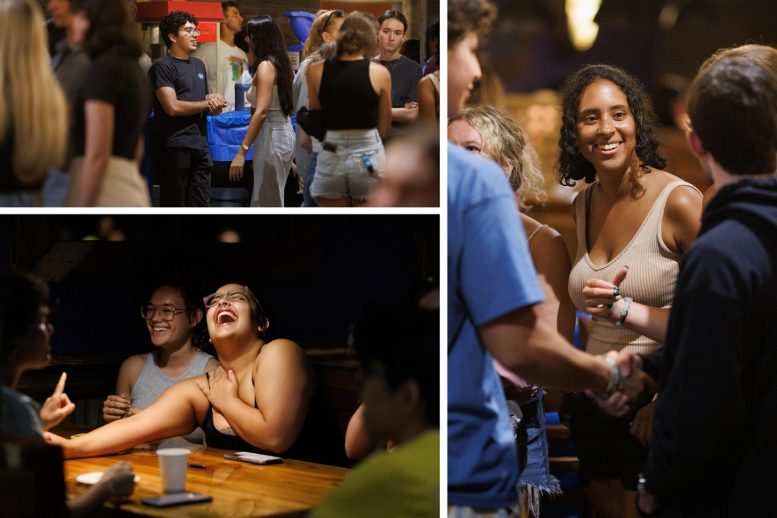 Students attending a mixer event during Welcome Week