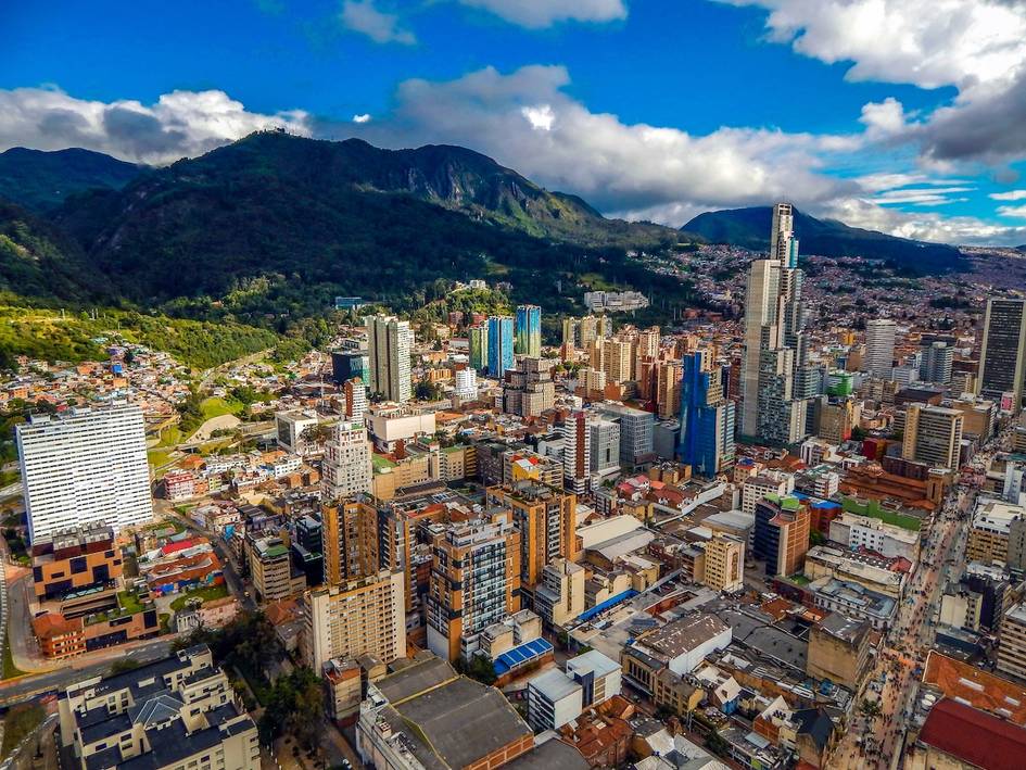 A city skyline in Colombia.