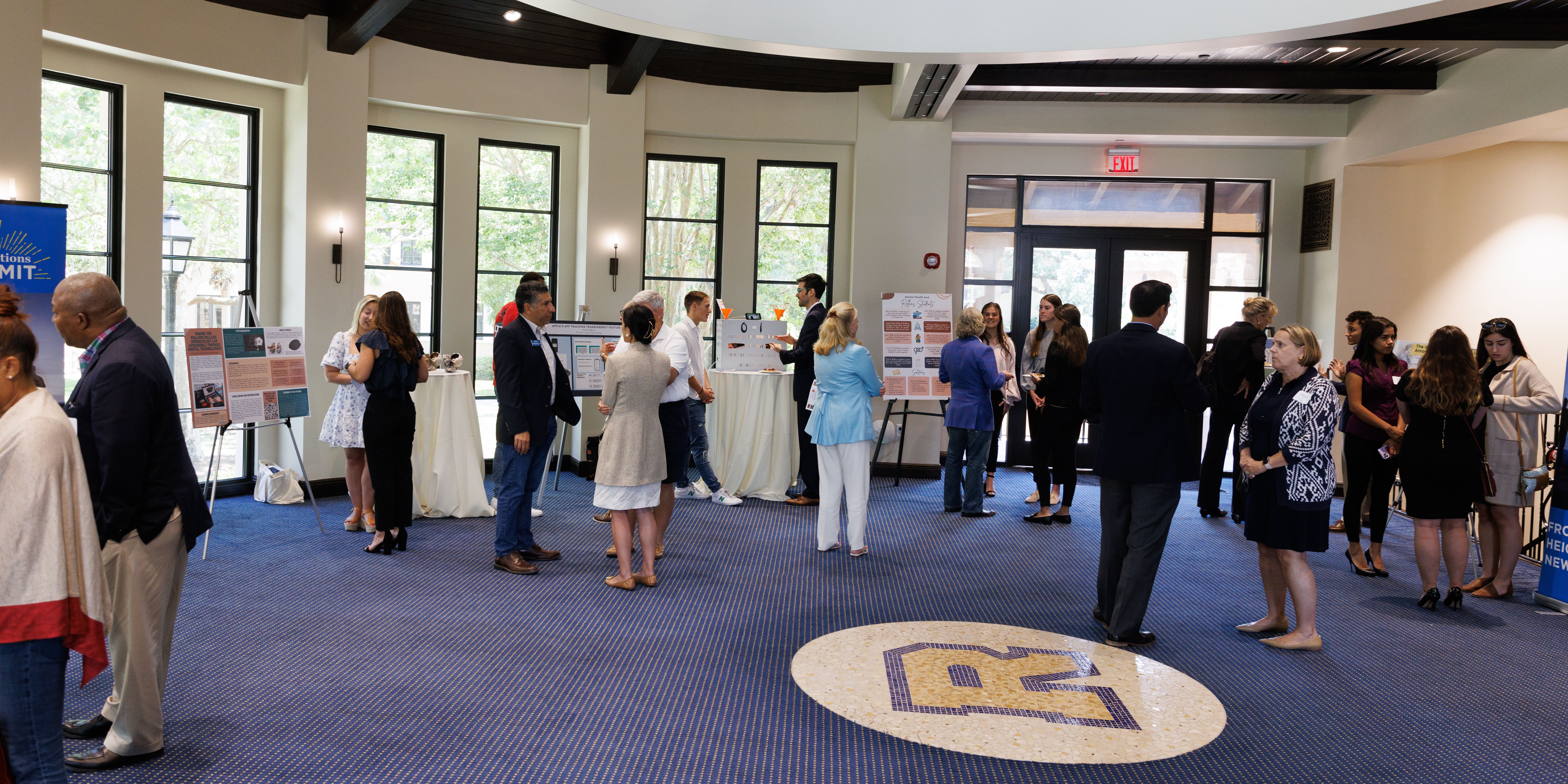 group of students presenting in the Rice Pavilion