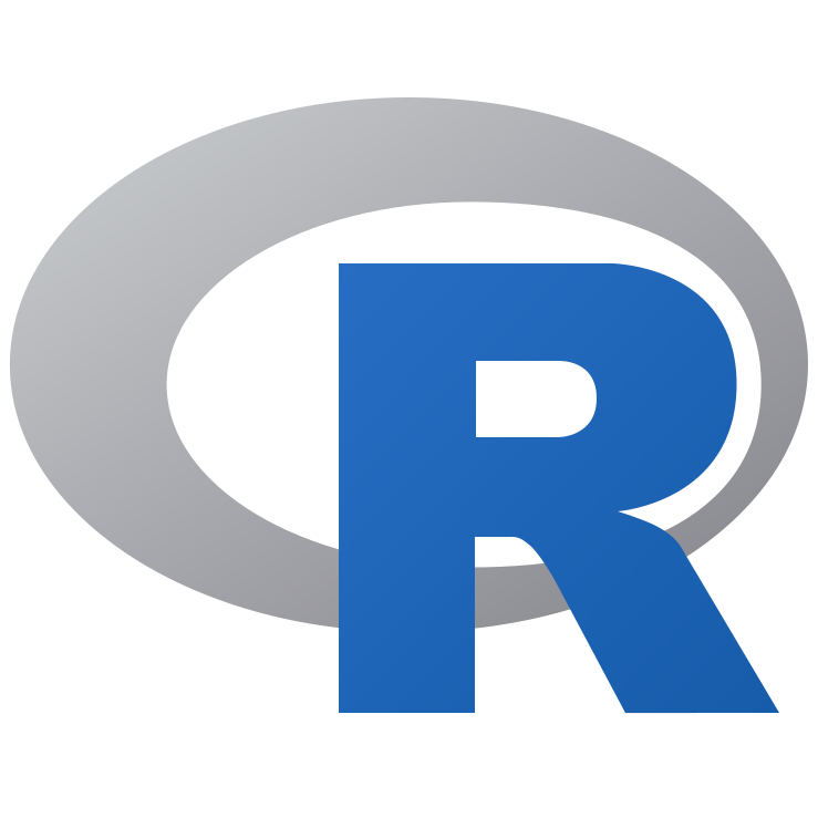 A logo for the programming language R.