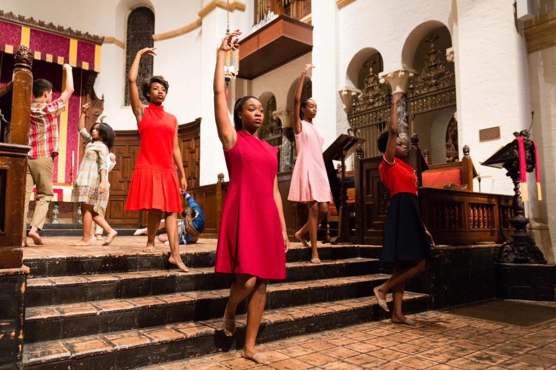 Students celebrating MLK week in Knowles Chapel