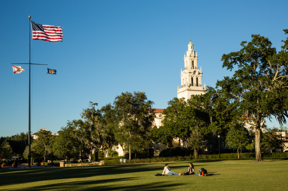 campus view from Mills lawn of Chapel