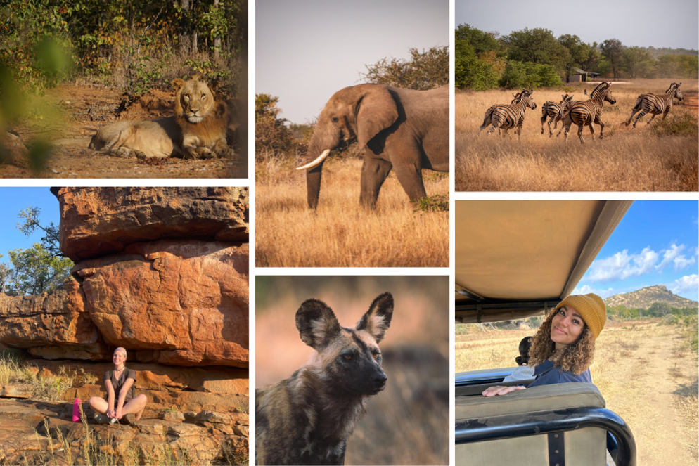 Rollins students Yanelle Hernandez and Riley Morton in Africa