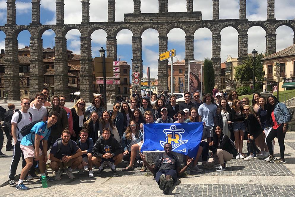 Shannon Sullivan and fellow students on a study abroad experience in Spain.