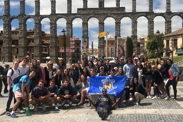 Shannon Sullivan and fellow students on a study abroad experience in Spain.