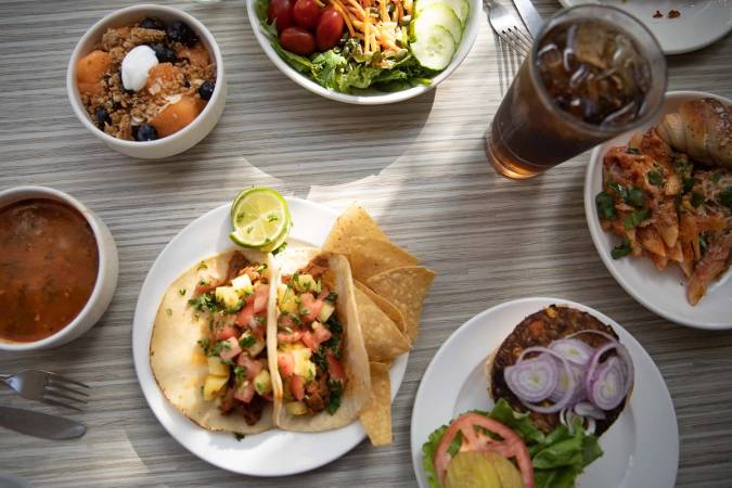 A sampling of food on offer at Skillman Dining Hall