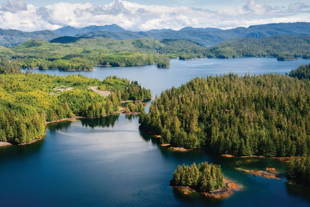 Aerial view of Prince of Wales Island in Alaska