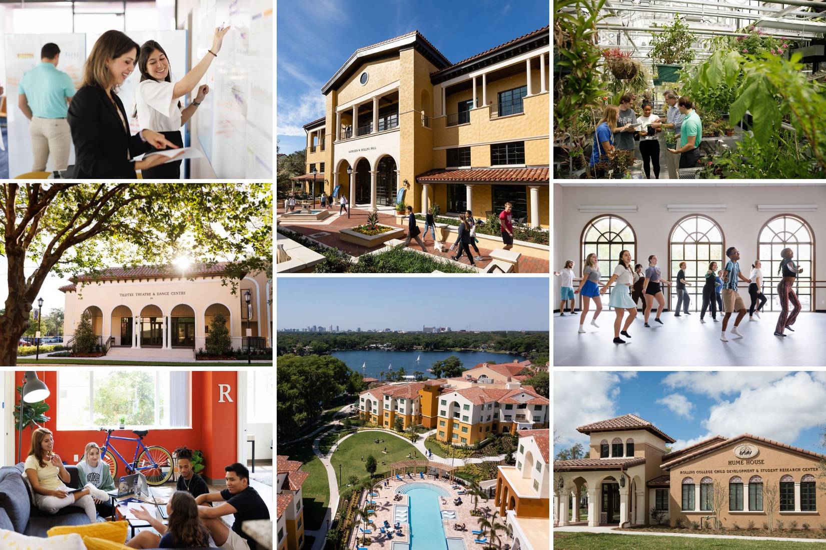 A grid of images representing Rollins College