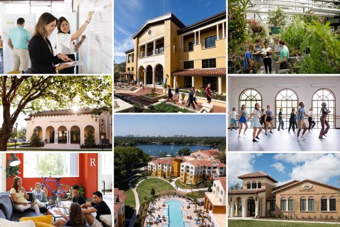 A grid of images representing Rollins College