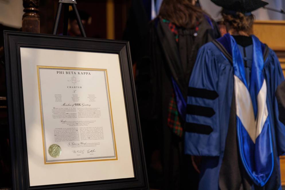 Phi Beta Kappa plaque recognizing Rollins’ chapter installation.