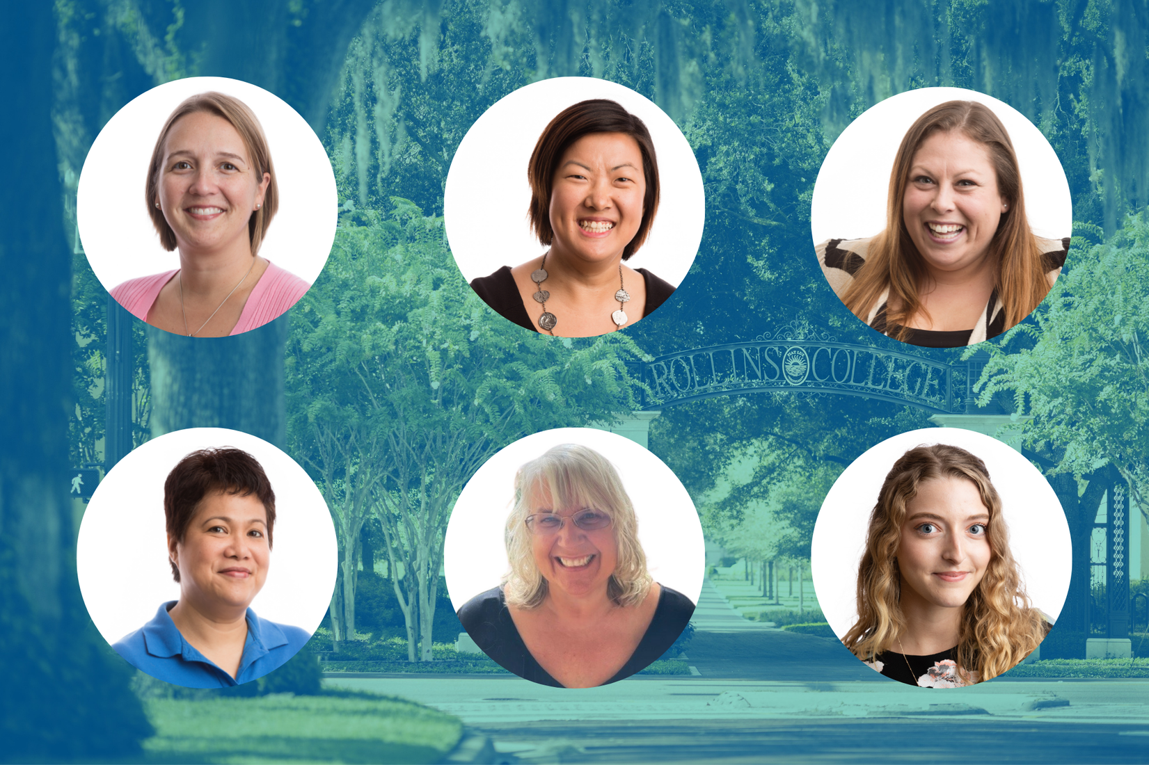 Denise Snyder, Jen Atwell ’11 ’20MBA, Meredith Hein, Joy Harlynking ’19, Karla Knight, and Donna Siao.