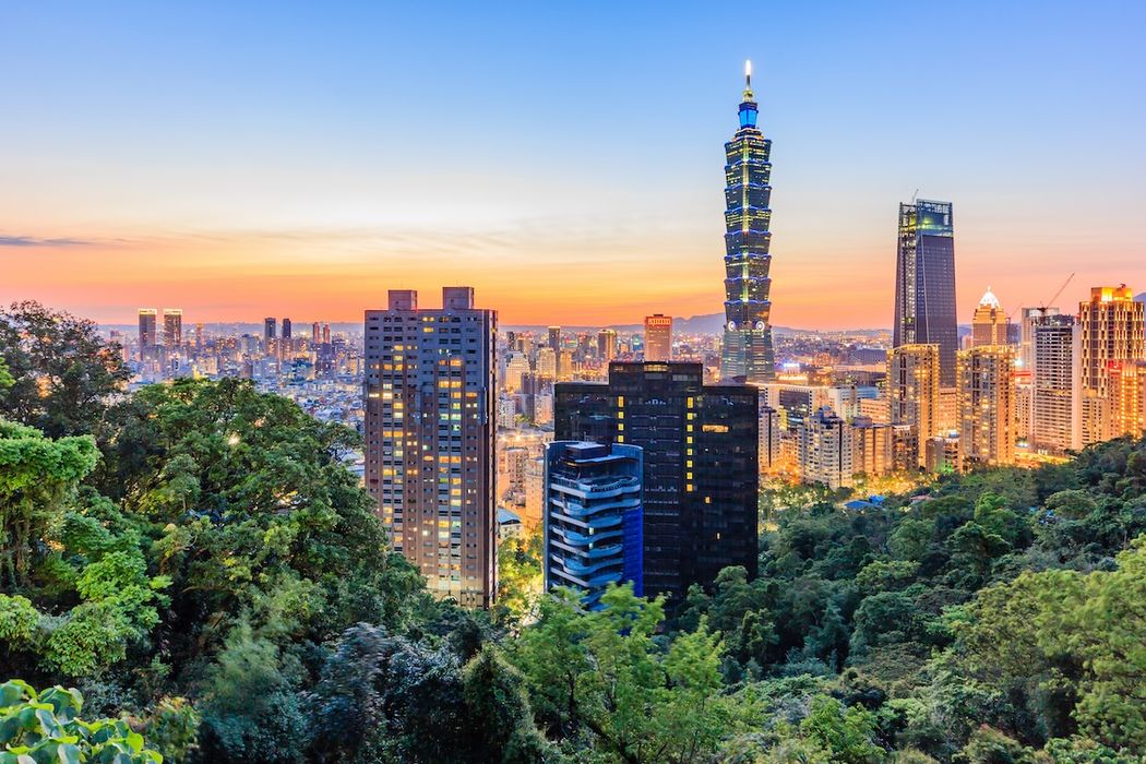 A city skyline in Taiwan.