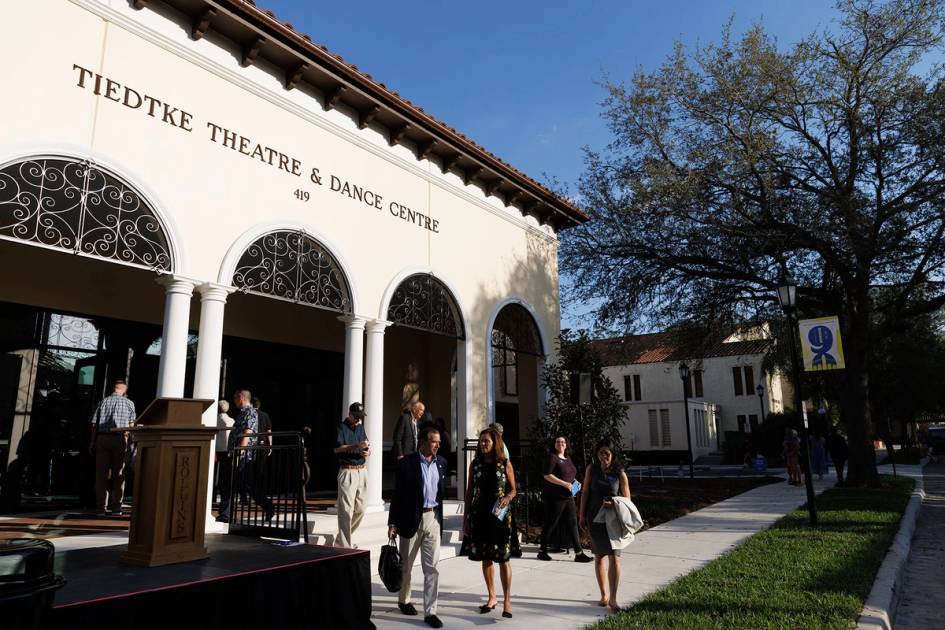 The exterior of the Tiedtke Theatre and Dance Centre at its dedication