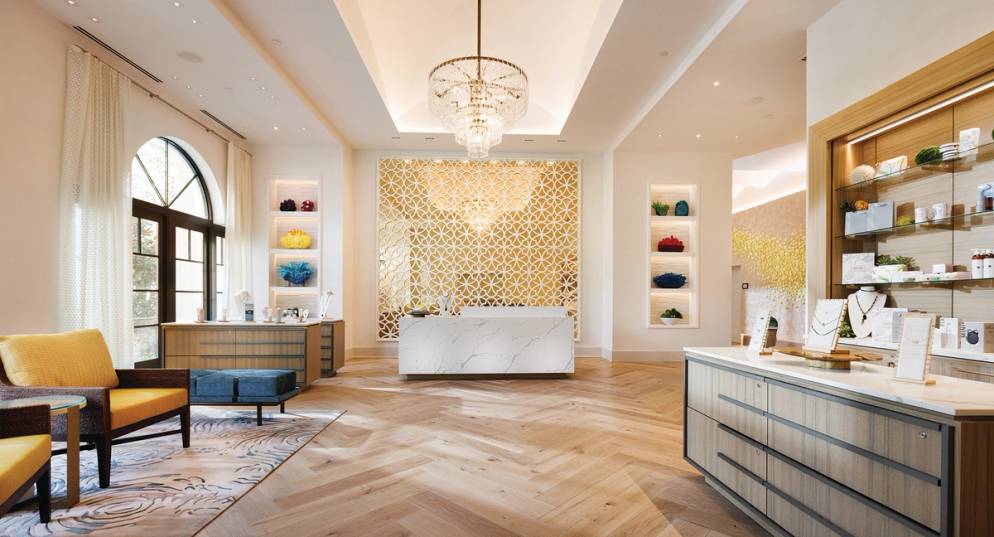 The lobby of the new spa at The Alfond Inn